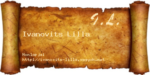 Ivanovits Lilla névjegykártya